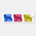 Colourful Cavalier King Charles Spaniel Silhouette Bumper Sticker
