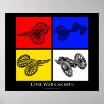 Colourful Civil War Cannons Poster