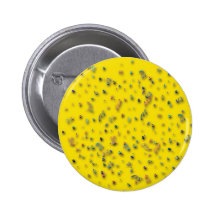Colourful Confetti on Yellow Pinback Button