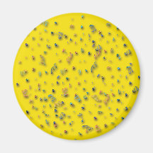 Colourful Confetti on Yellow Refrigerator Magnets
