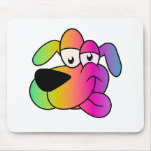 Colourful dog head mouse mat