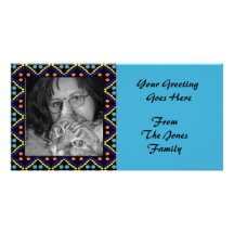 colourful dots  frame personalised photo card