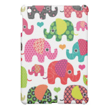 Colourful elephant kids pattern ipad mini case