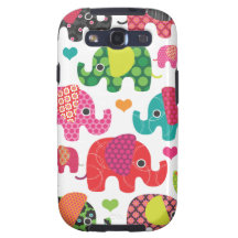 Colourful elephant kids pattern samsung case
