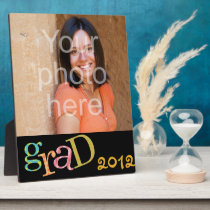Colourful excitement graduation class year photo plaques