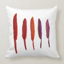 colourful feathers pillows