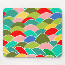 Colourful Fish Scale Pattern Mouse Pad