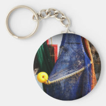 Colourful fishing nets, vignetted, Florida scene Keychain