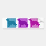 Colourful Flat-Coated Retriever Silhouettes Bumper Stickers