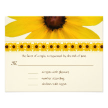 Colourful Floral Daisy with border II respond card Custom Invites