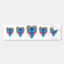 Colourful Fractal Heart Bumper Sticker