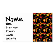 Colourful Fun Cute Jungle Village Safari Zoo Anima Business Cards