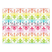 Colourful Girly Rainbow Pattern Postcards