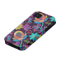 Colourful Glass Beads Look Retro Floral Design iPhone 4 Cover