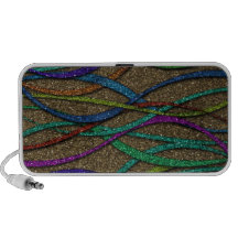 Colourful Glitter Lines Portable Speaker