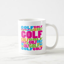 Colourful Golf Coffee Mugs