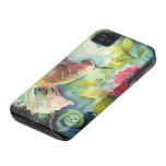 Colourful Hummingbird Silk Art Painting iPhone 4 Cases
