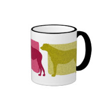 Colourful Irish Wolfhound Silhouettes Coffee Mugs