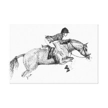 Colourful Jumping Horse Gallery Wrap Canvas