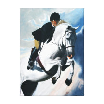 Colourful Jumping Horse Gallery Wrap Canvas