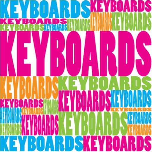 Colourful Keyboards Photo Cut Outs