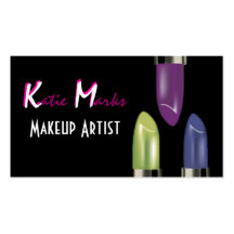 Colourful Lipsticks Makeup Artist Business Card