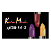 Colourful Lipsticks Makeup Artist Business Card