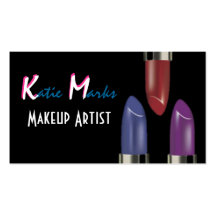 Colourful Lipsticks Makeup Artist Business Card