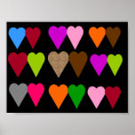 Colourful Love Hearts Posters