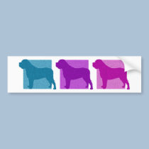 Colourful Mastiff Silhouettes bumper stickers