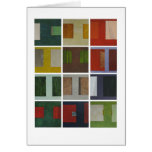 Colourful modern abstract squares art greeting cards