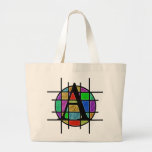 Colourful Monogram Letter A Tote Bag