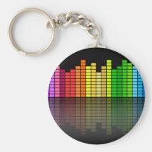 Colourful Music Equalizer w/Reflection, Cool Techn Keychains