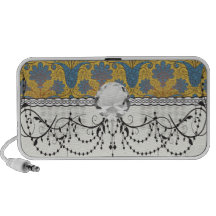 colourful ornate gold damask mp3 speakers