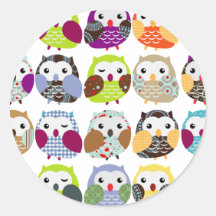 Colourful Owl Pattern Stickers