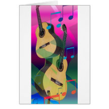 Colourful Party Guitars Card