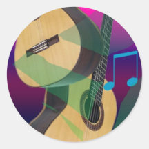 Colourful Party Guitars Stickers