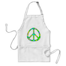 colourful peace sign apron