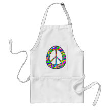 colourful peace sign apron