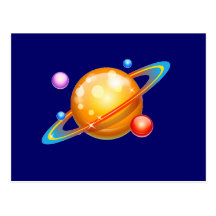 Colourful Planets Postcards
