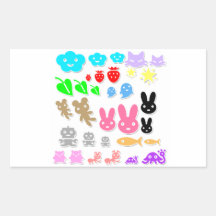 colourful rectangle stickers