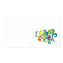COLOURFUL RETRO DIGITAL SWIRLS FLOWERS CIRCLES STA BUSINESS CARDS