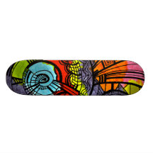 colourful retro skateboard