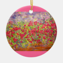 colourful roses blooming christmas tree ornament