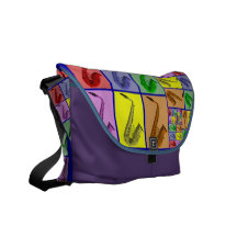 Colourful Saxophones Music Messenger Bag