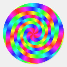 colourful spiral mandala round sticker