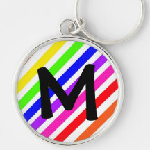 Colourful Stripes(Customisable) Key Chain
