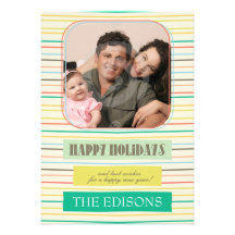 Colourful stripes - Holiday photocard Announcements