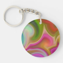 Colourful Swirl Abstract. Keychain