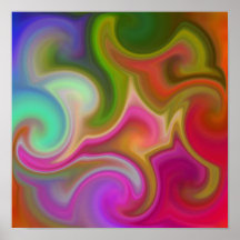 Colourful Swirl Abstract. Posters